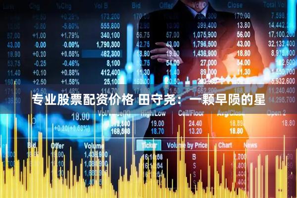 专业股票配资价格 田守尧：一颗早陨的星