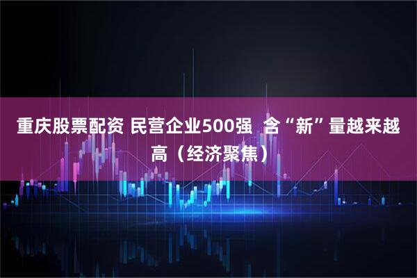 重庆股票配资 民营企业500强  含“新”量越来越高（经济聚焦）